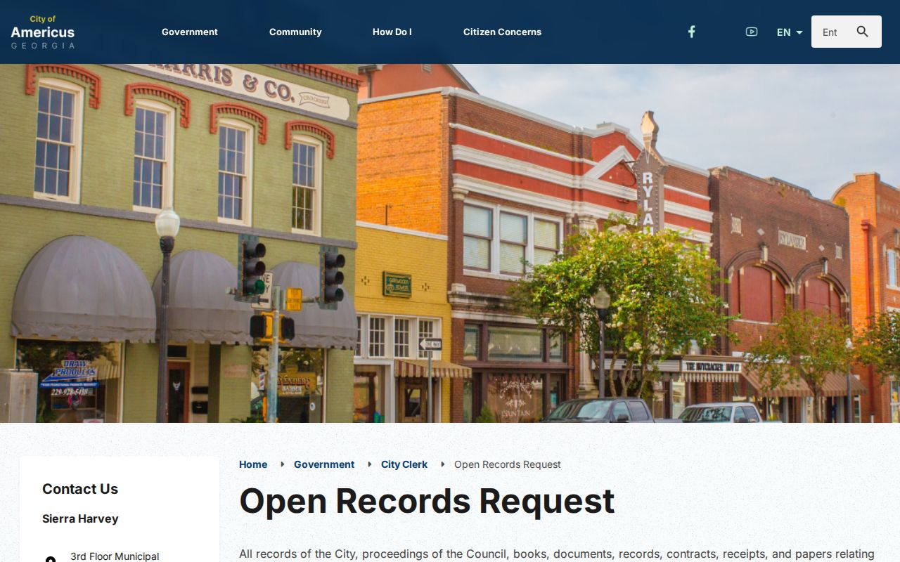 Americus court docket and city open records route