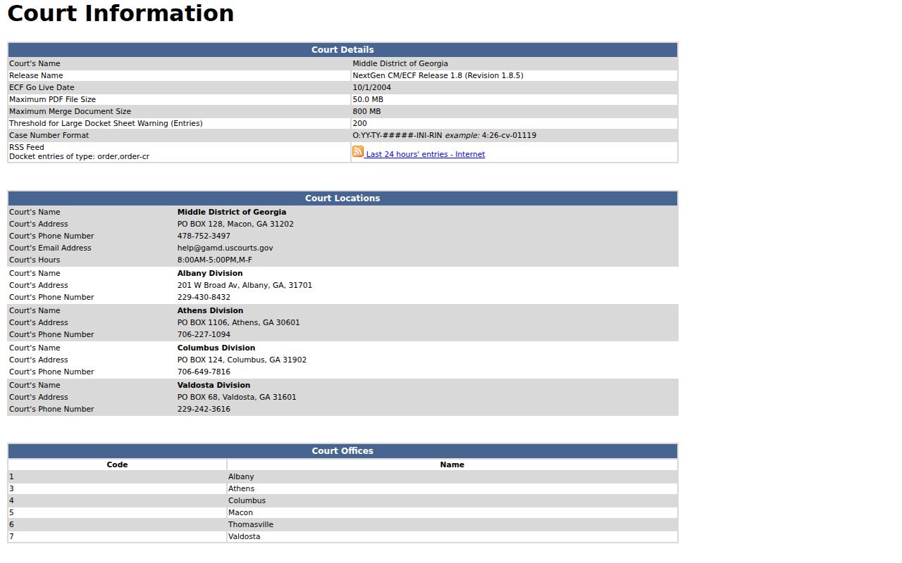 Sumter County federal court records CM ECF information
