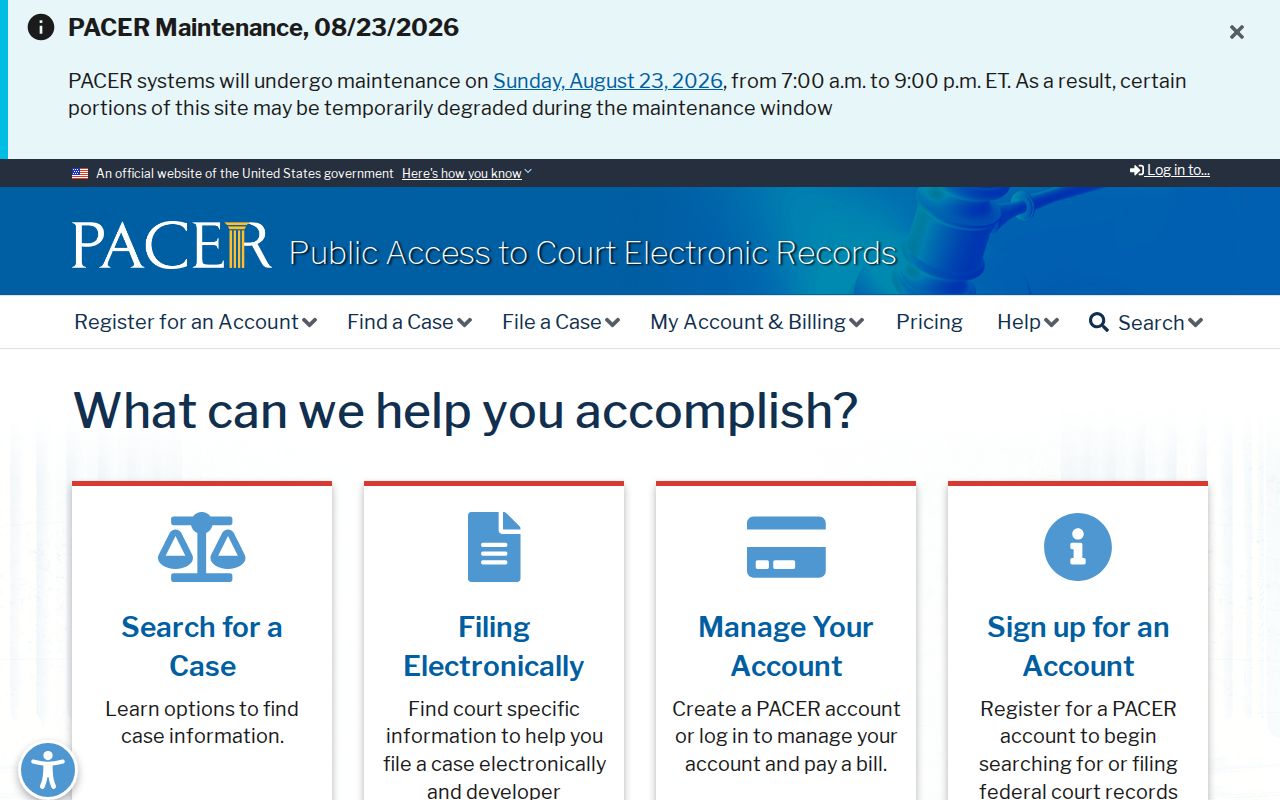 Sumter County federal court records PACER route