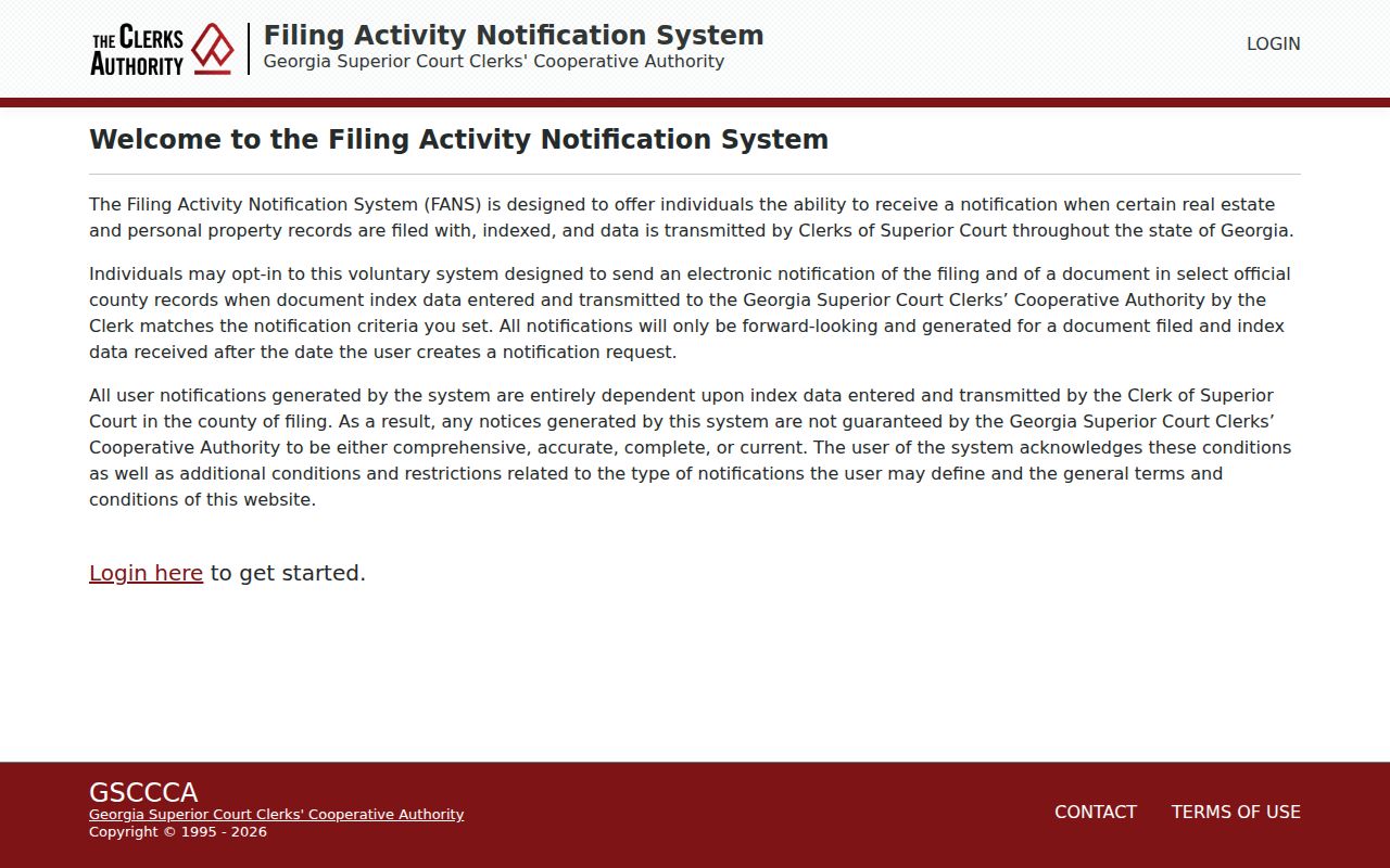 Sumter County court records FANS filing notification service
