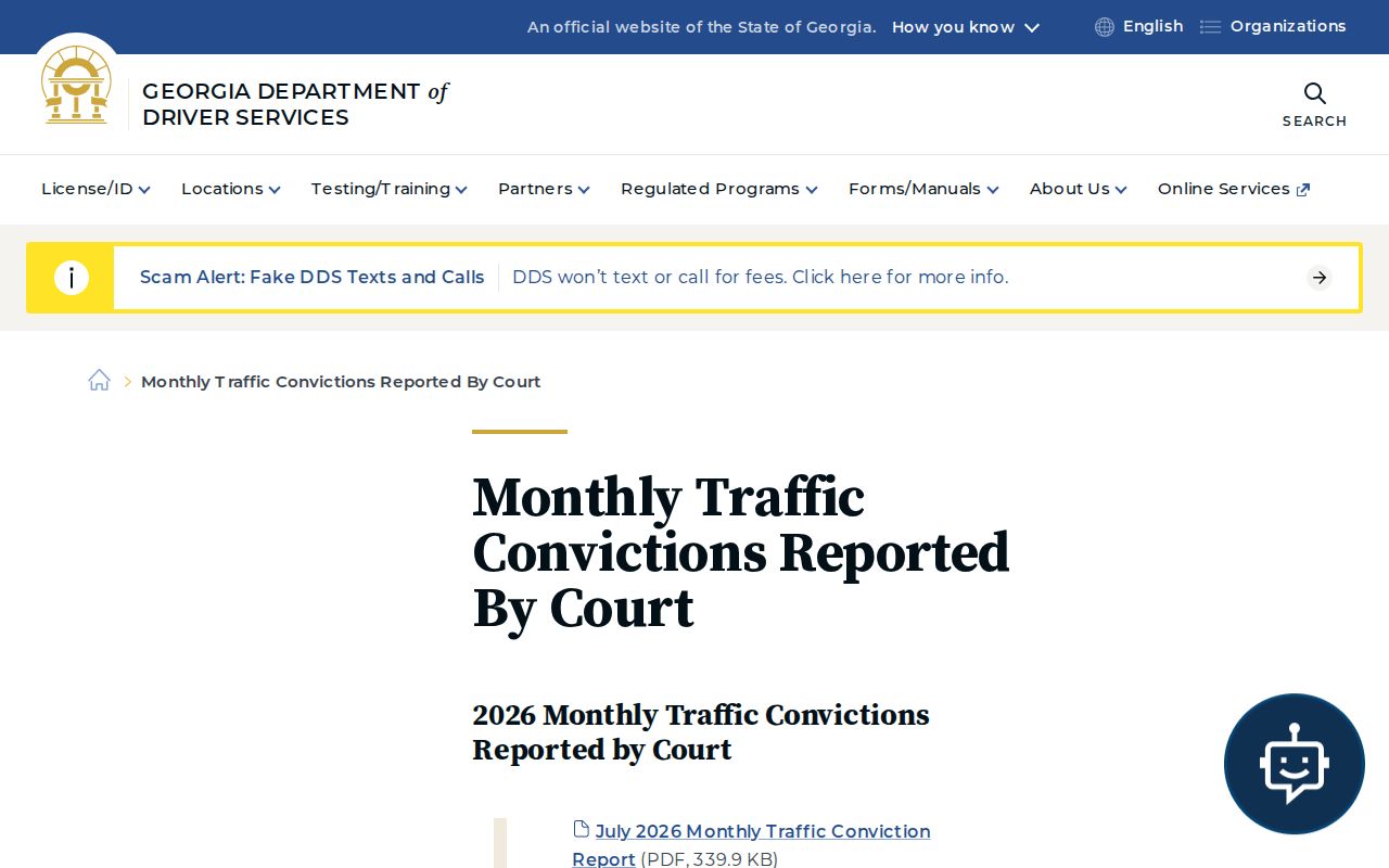 Sumter County traffic court records DDS conviction report route